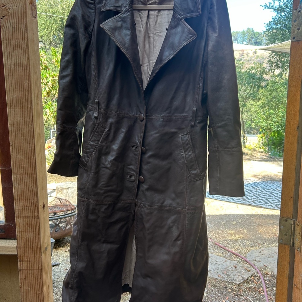 Women's Brown Leather Coat